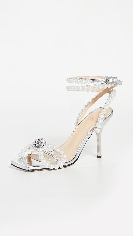 Pearl Bow Square Toe Sandals | Shopbop