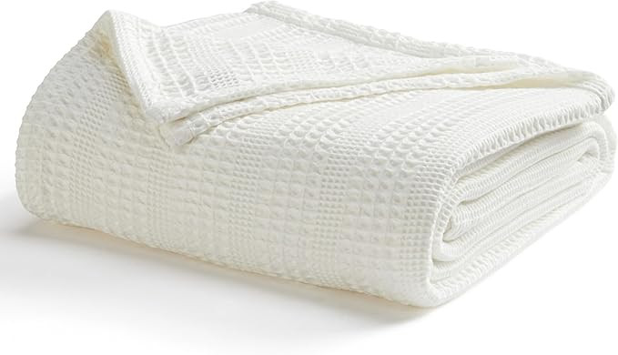 100% Cotton Waffle Striped Full Queen Size Blanket | Soft, Breathable, and Lightweight Bed Blanke... | Amazon (US)