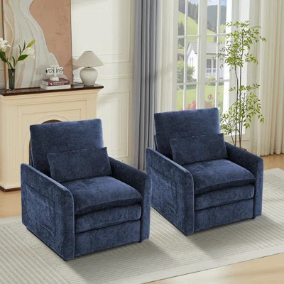 Modern Upholstered Accent Chair With Lumbar Pillow (Set Of 2) | Wayfair North America