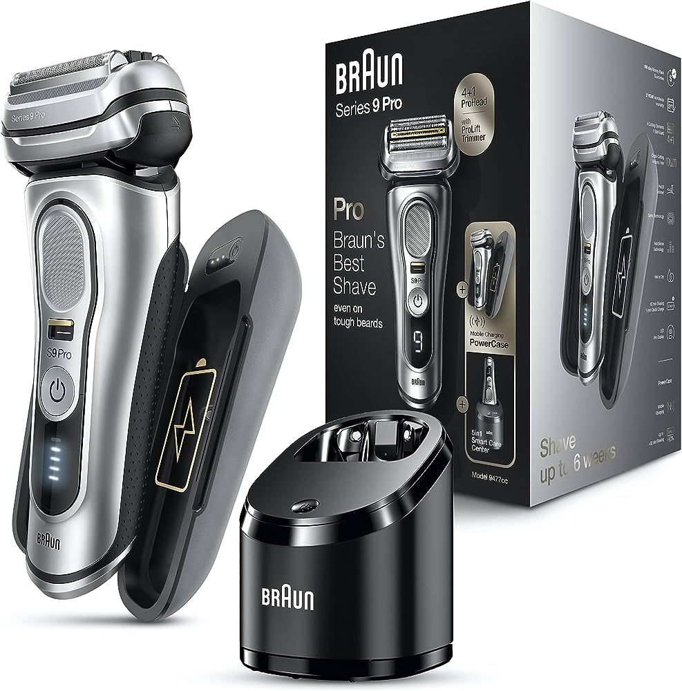 Braun Electric Razor for Men, Waterproof Foil Shaver, Series 9 Pro 9477cc, Wet & Dry Shave, with ... | Amazon (US)
