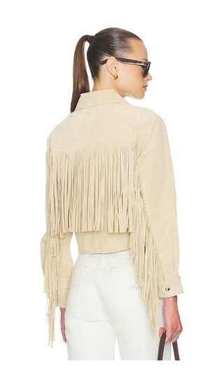 BLANKNYC Fringe Jacket in Tan. - size L | Revolve Clothing (Global)