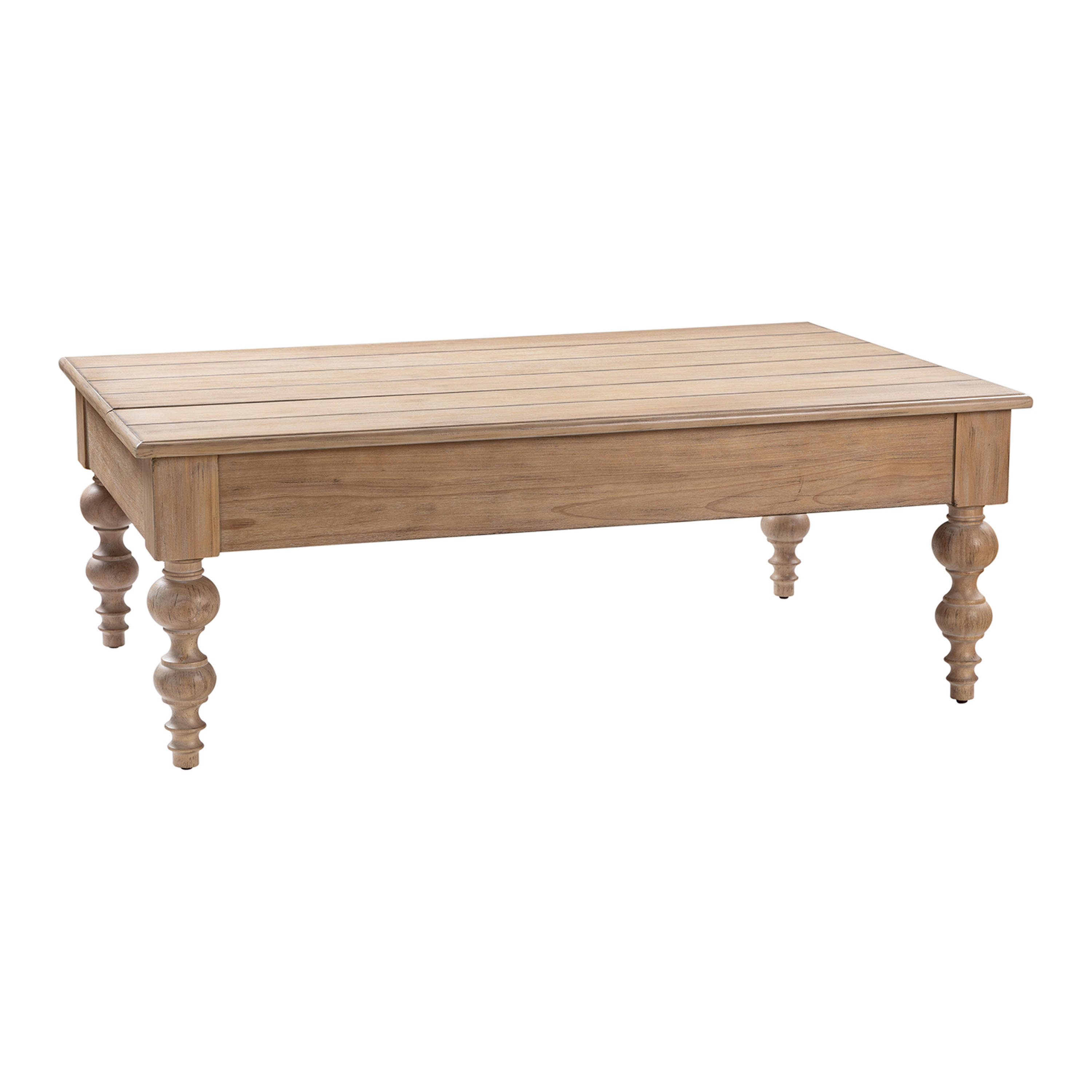 Adrie Rubber Wood Turned Leg Lift Top Storage Coffee Table - World Market | World Market