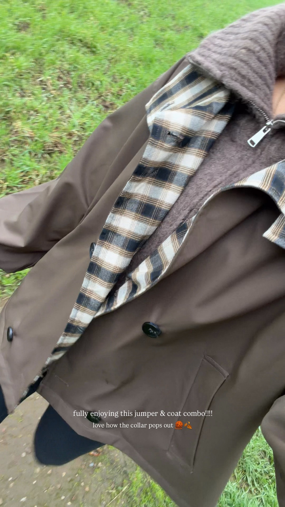 Dog walking outfit! 🤎🍂🧶 love how the knit collar on the jumper can be folded over the coat! The coat is also reversible

#LTKautumn #LTKeurope #LTKstyletip