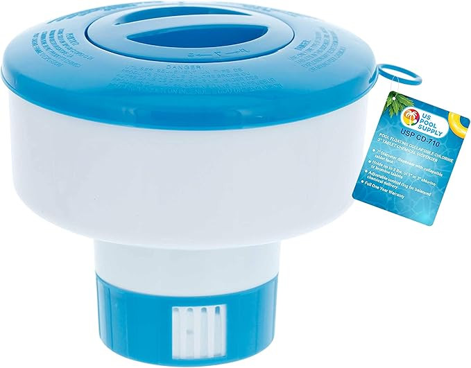 U.S. Pool Supply Pool Floating Collapsible Chlorine 3" Tablet Chemical Dispenser, 7" Diameter Flo... | Amazon (US)