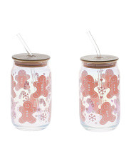 2pk Gingerbread Luster Sipper Glass Tumblers | Drinkware | Marshalls | Marshalls