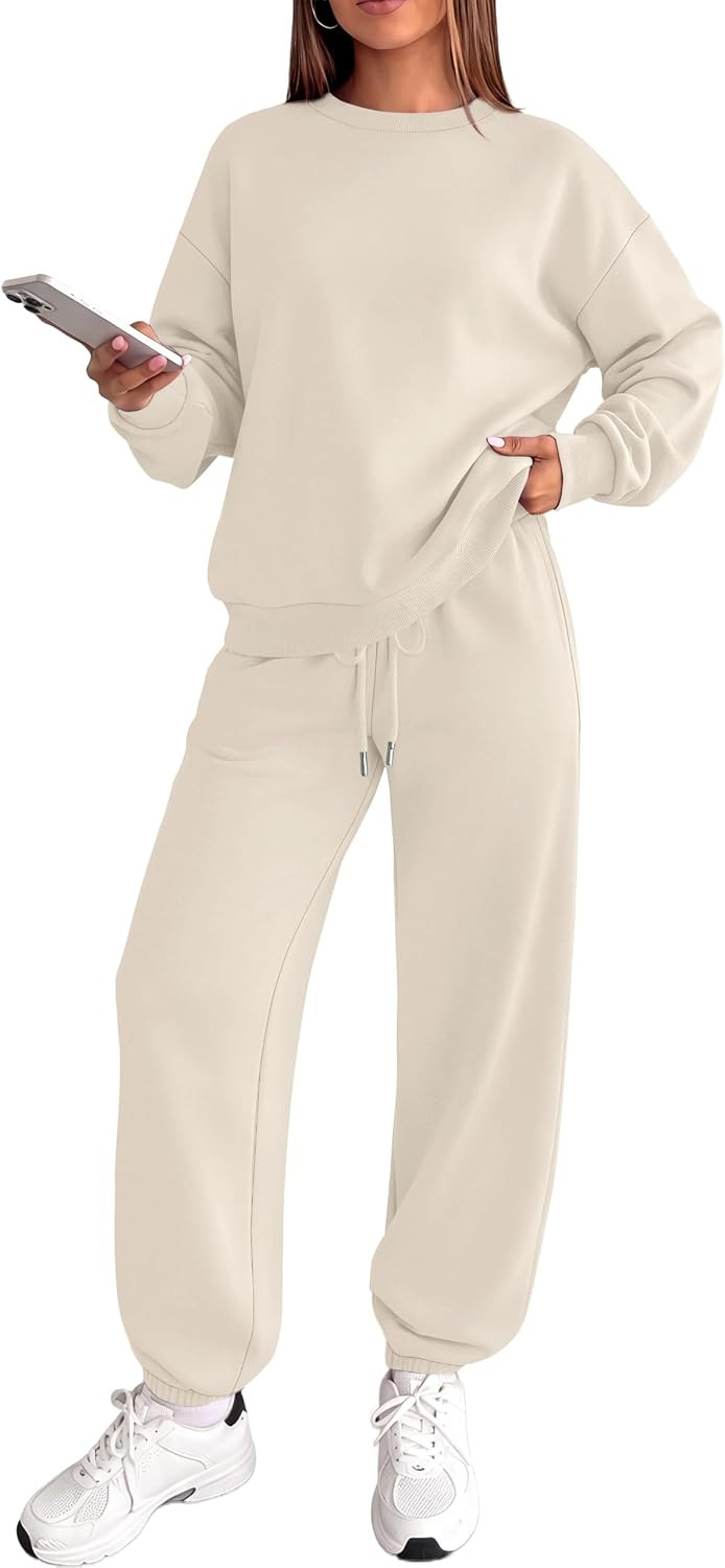 WIHOLL Sweatsuits Women 2 Piece Outfit Matching Lounge Sets Crewneck Sweatshirt Jogger Pants Fall Fashion Clothing 2026 | Amazon (US)