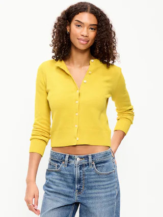 SoSoft Cropped Crew-Neck Cardigan | Old Navy (US)