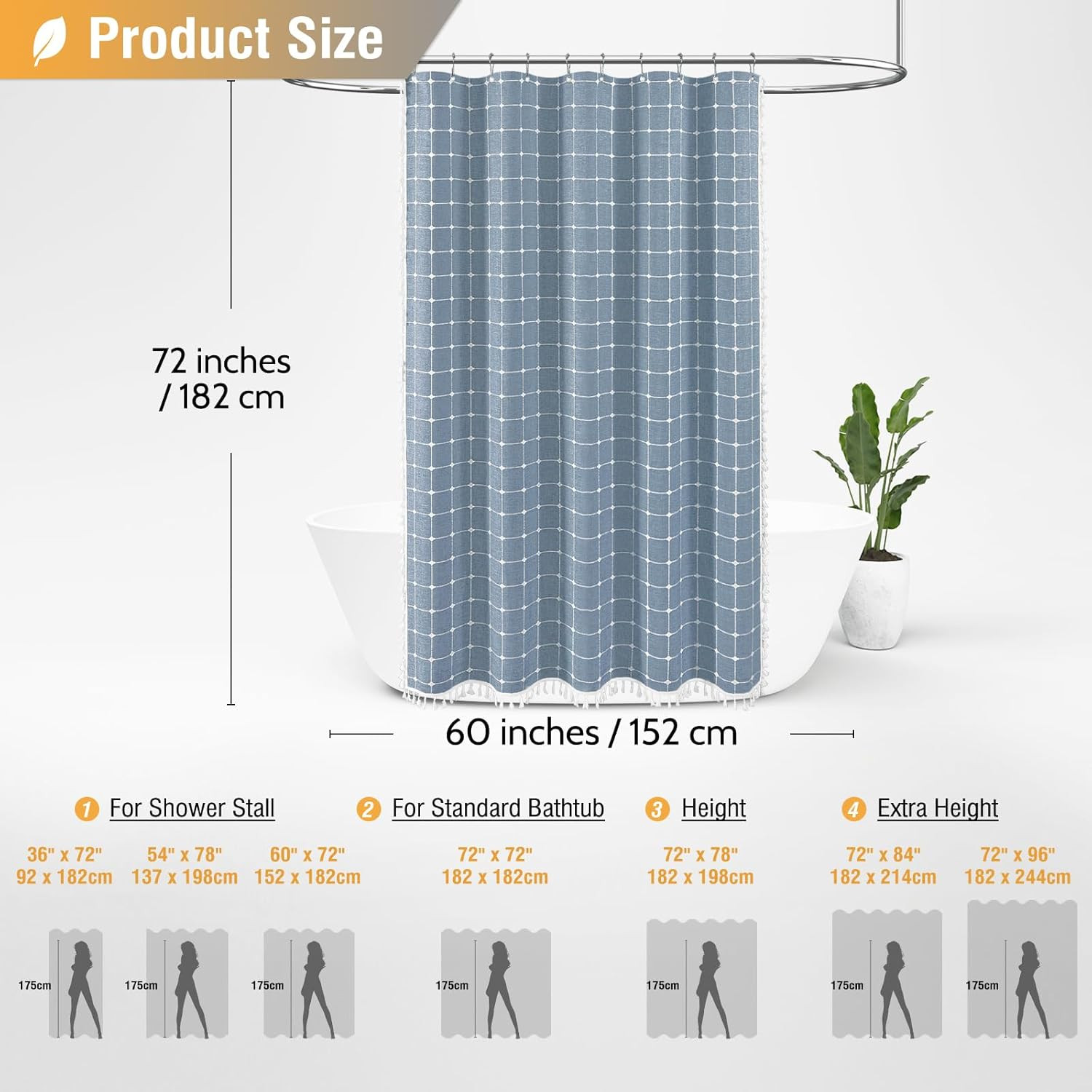 BTTN Stall Shower Curtain - 60 x 72 Inch Narrow Boho Chic Farmhouse Linen Vintage Fabric Shower C... | Amazon (US)