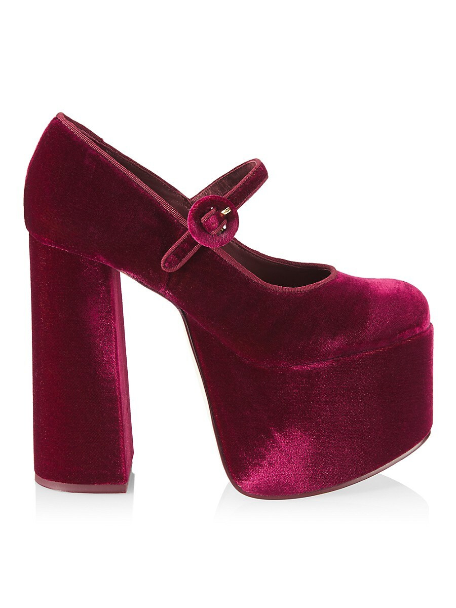 Cult Gaia Women's Angelou Velvet Platform Pumps - Blue - Size 37 (7) | Saks Fifth Avenue OFF 5TH