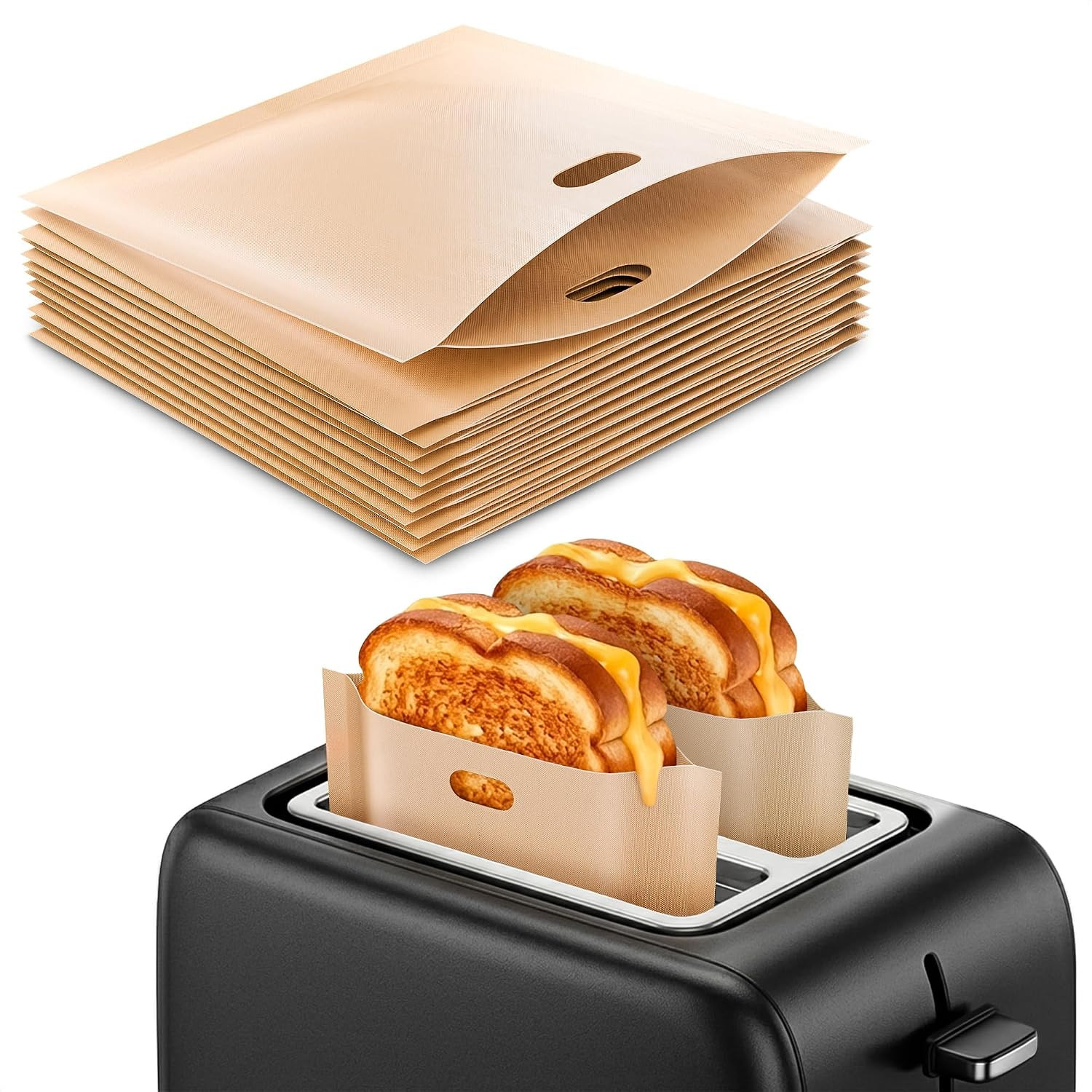 Reusable Toaster Bags 12 Pcs, Non-Stick Grilled Cheese Sandwich Bags | Amazon (US)
