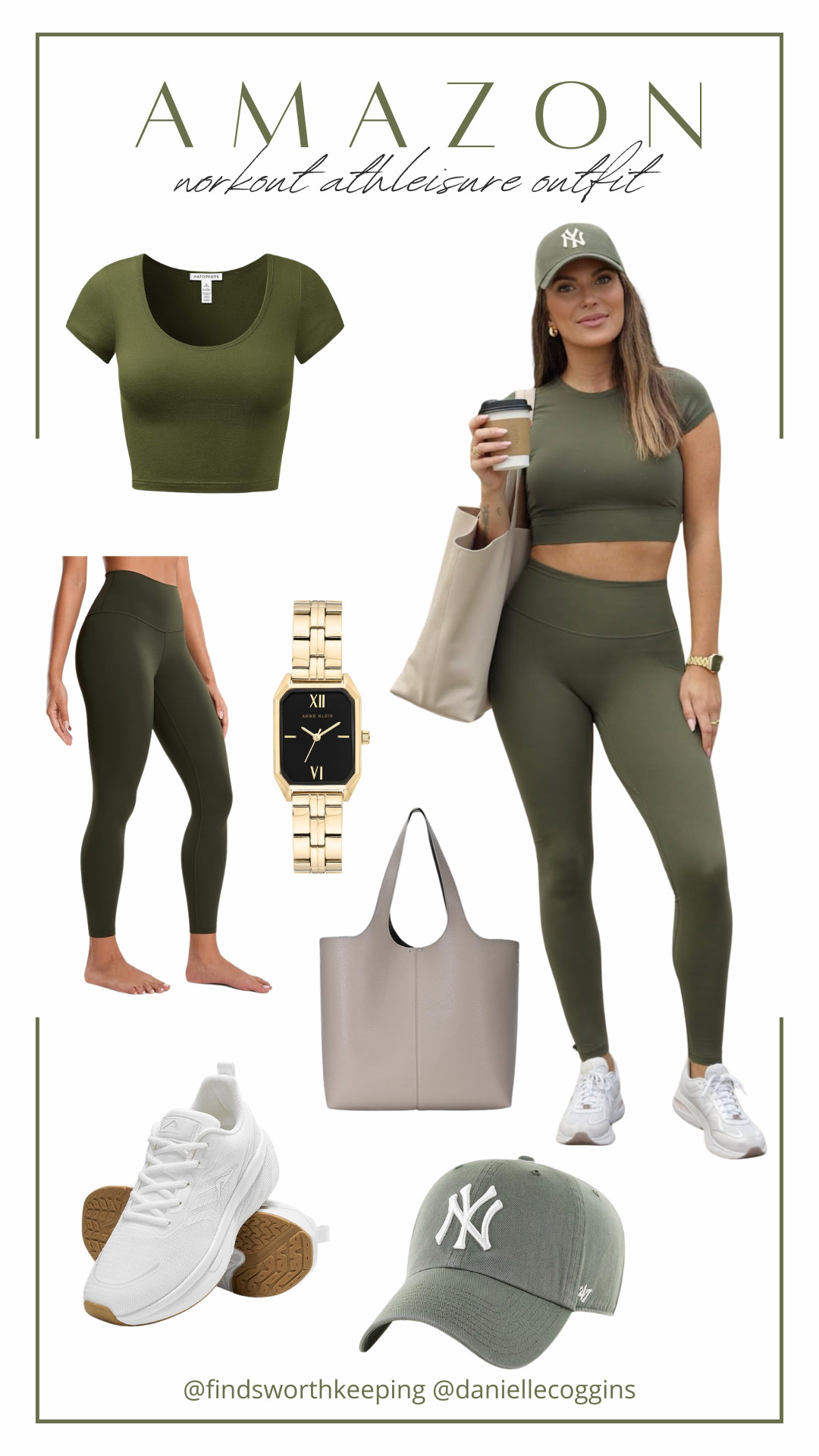 Amazon athleisure but make it elevated 💚 This workout set is the perfect mix of comfort and style, featuring a flattering high-waisted legging and a sculpting cropped top in the most stunning olive green tone. This set hugs in all the right places while still being breathable, stretchy, and ideal for everyday wear.

Styled with clean white sneakers, a neutral tote bag, gold watch, and a classic baseball cap, this look is perfect for running errands, coffee runs, travel days, or low-impact workouts. It’s the ultimate “put together without trying” outfit.

If you love neutral aesthetic outfits, minimal athleisure, and affordable Amazon fashion finds that look high-end, this set is a must-have. 

amazon workout set women, olive green athleisure outfit, matching workout set women, gym outfit women aesthetic, neutral athleisure outfit, leggings and crop top set, amazon activewear finds, affordable workout clothes women, clean girl gym outfit, minimal style athleisure, everyday athleisure outfit, errand outfit aesthetic, travel day outfit comfy, flattering workout set women, sculpting leggings high waisted, sporty chic outfit women, casual athletic outfit, amazon fashion activewear, olive green outfit aesthetic, trendy workout outfit 2026 

 #LTKootd #LTKmomlife #LTKActive
