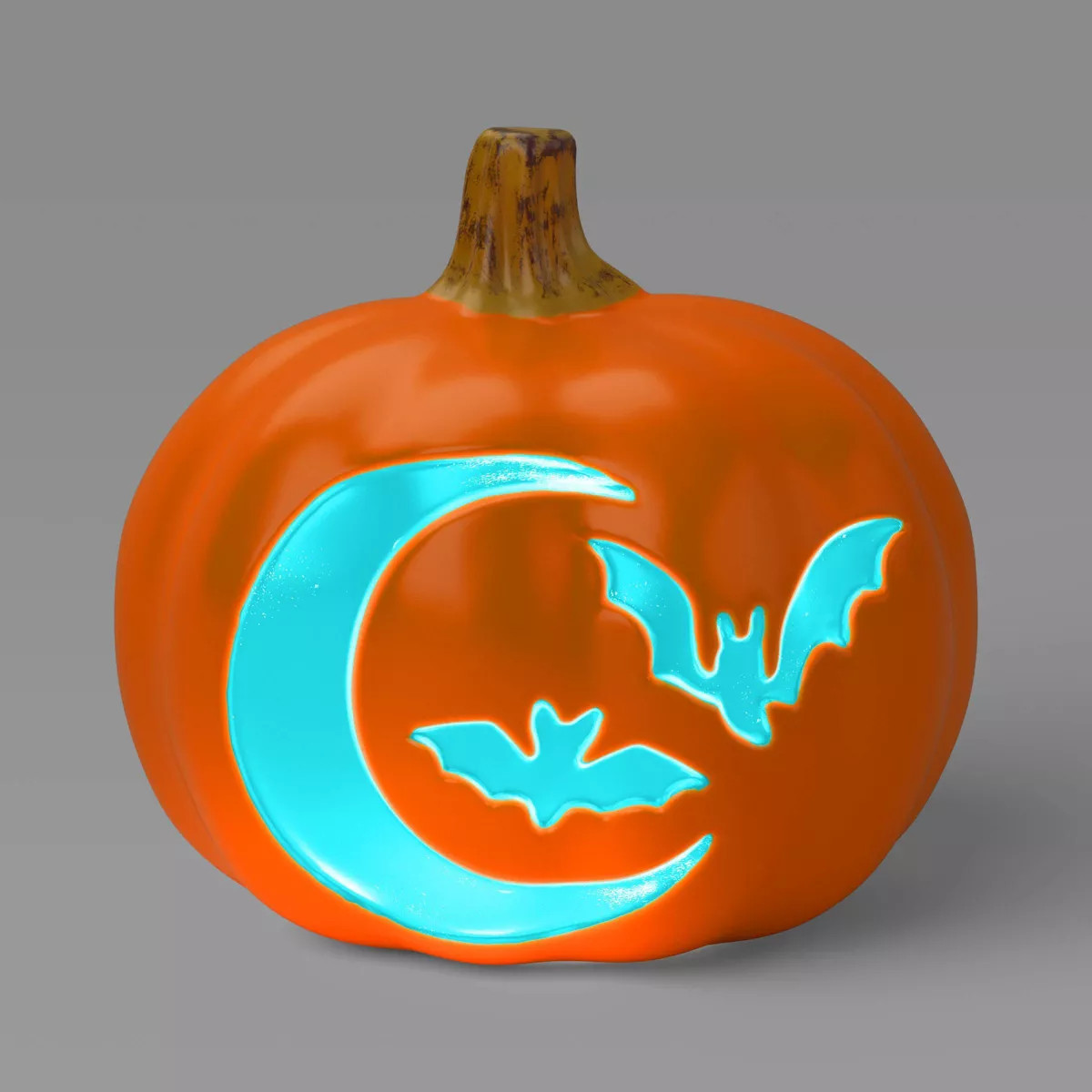 9" Lit Pumpkin with Moon and Bats Halloween Decorative Prop - Hyde and EEK! Boutique™ | Target