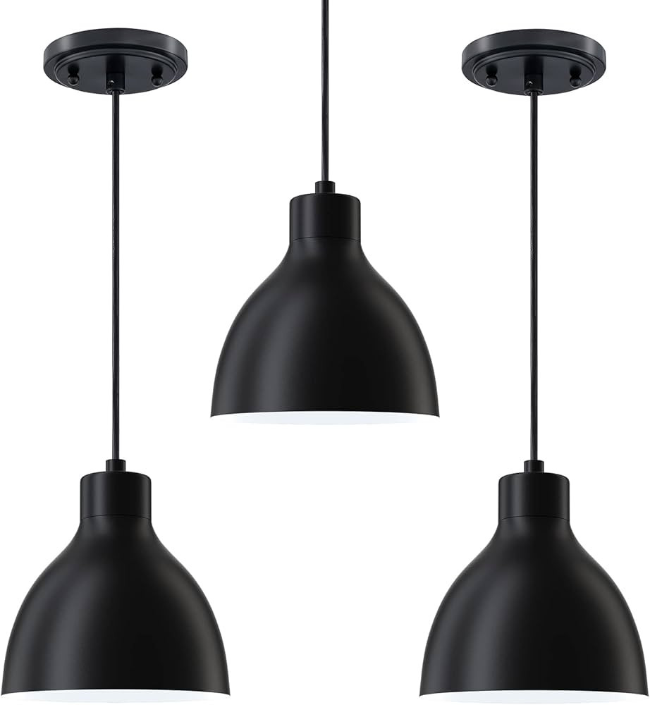 3 Pack Single Kitchen Island Mini Metal Drum Pendant Light Industrial Hanging Ceiling Light Fixtu... | Amazon (US)