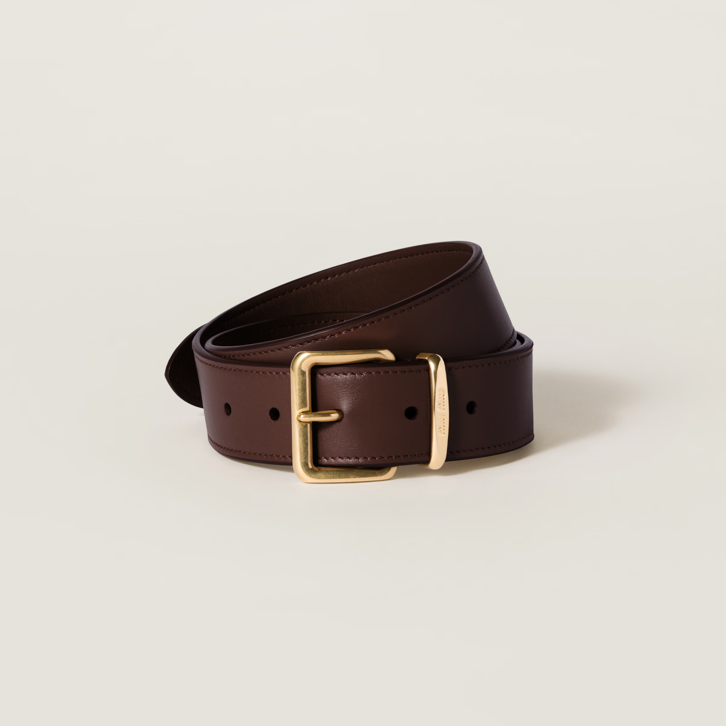 Briarwood Leather Belt | Miu Miu | Miu Miu US