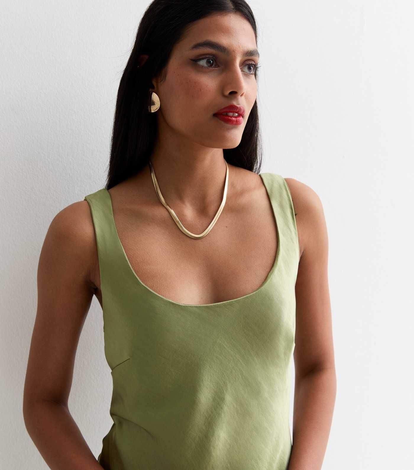 Olive Satin Scoop Neck Midaxi Slip Dress
						
						Add to Saved Items
						Remove from Saved ... | New Look (UK)