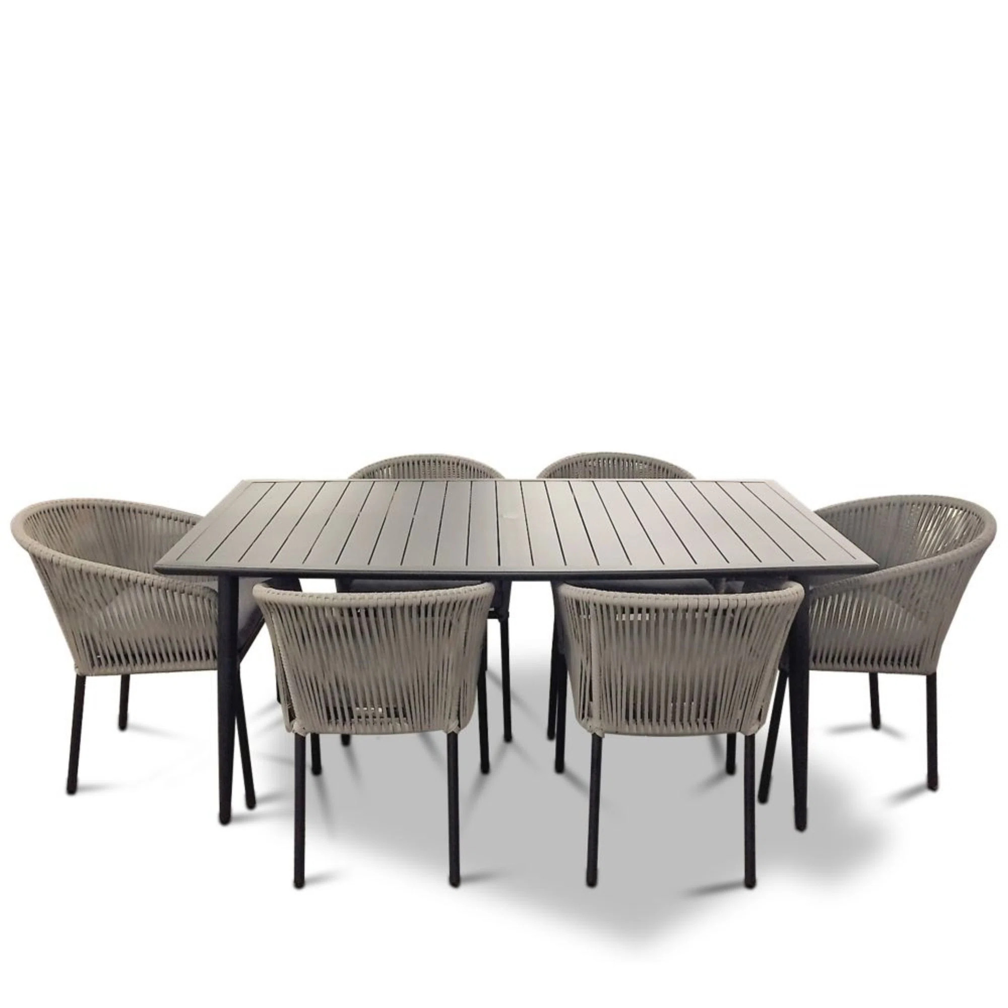 Hallie Rectangular 6 - Person 67'' Long Aluminum Dining Set with Cushions | Wayfair North America