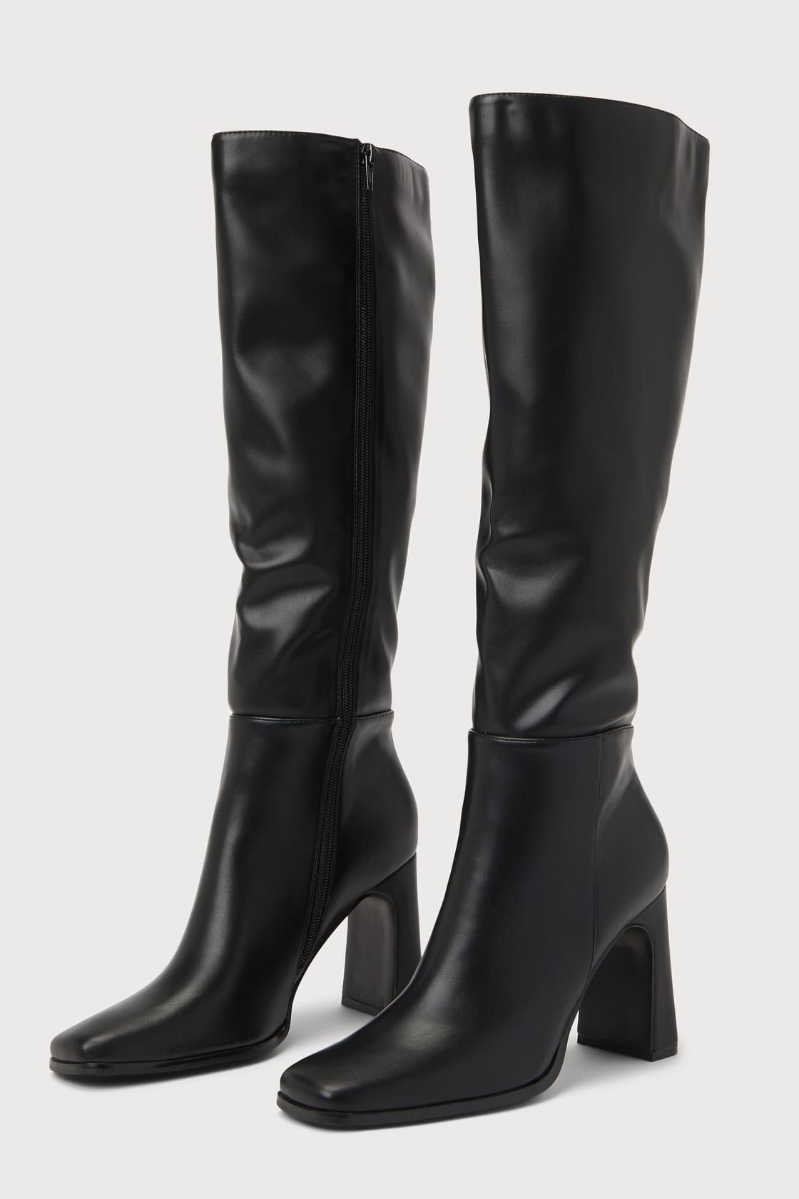 Ceceliaa Black Square Toe Knee-High Boots | Lulus (US)