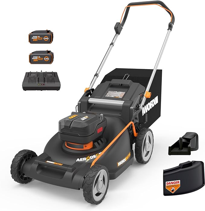 Worx Nitro 40V 21" Push Lawn Mower w/Aerodeck & IntelliCut, Brushless Battery Lawn Mower Up to 1/... | Amazon (US)