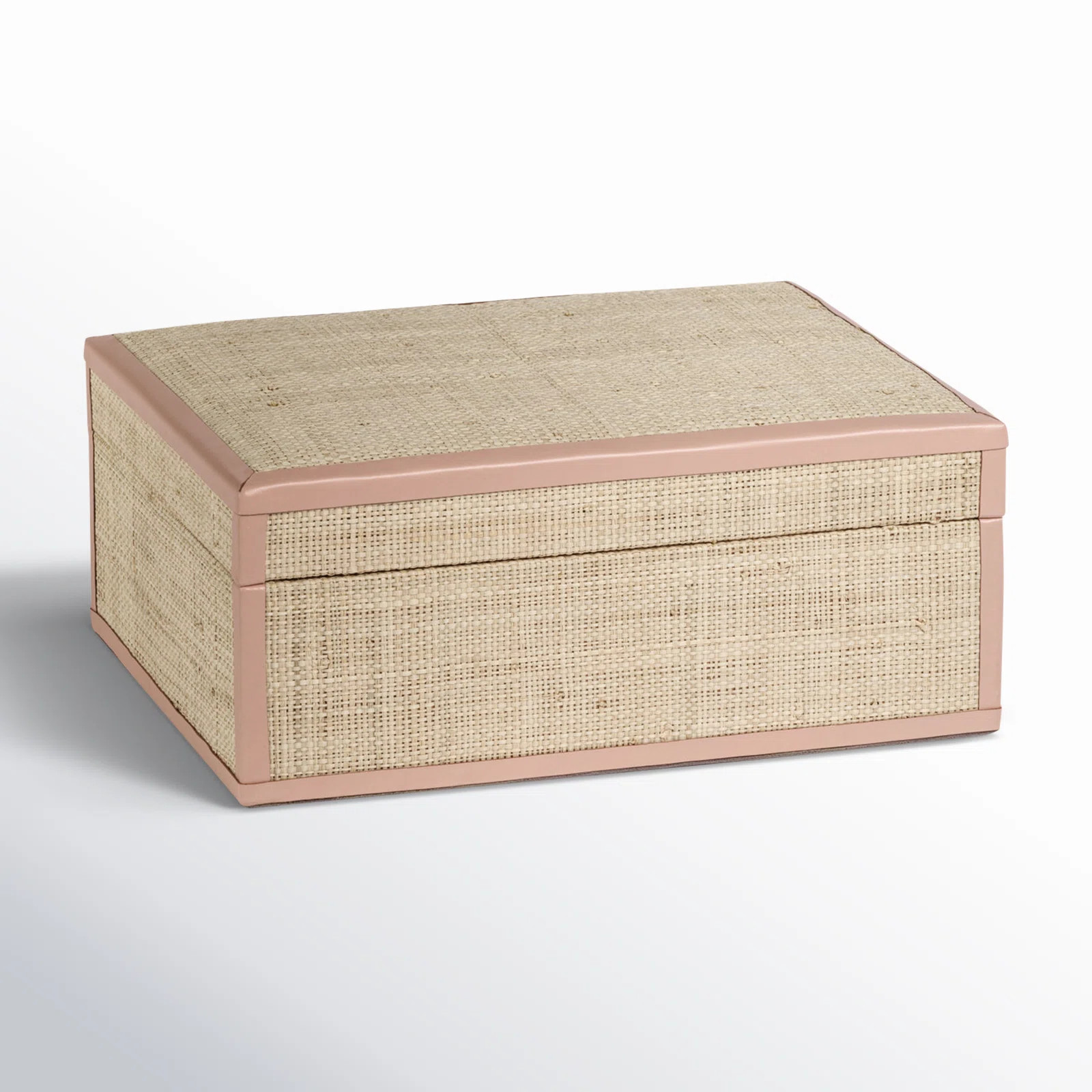 Hadaway Handmade Raffia/ Cow Leather Trim Decorative Box | Wayfair North America