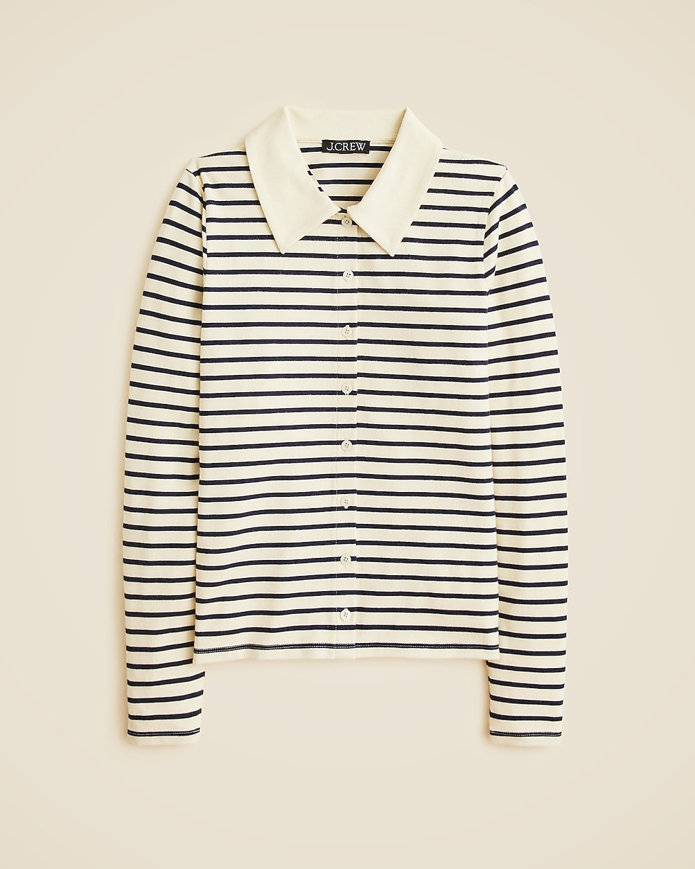 Soft rib cardigan top in stripe | J. Crew US