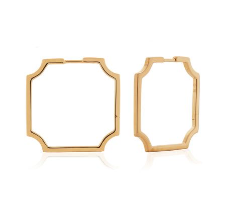 Gold Signature Skinny Hoop Earrings | Monica Vinader (US)