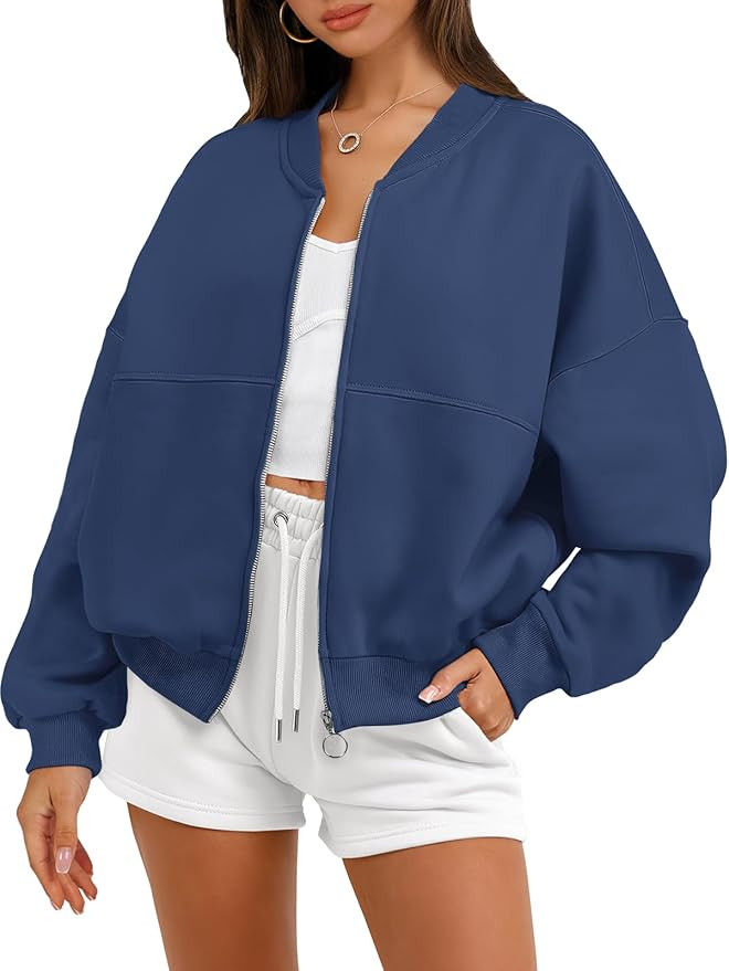 ANRABESS Women's Zip up Oversized Sweatshirts Fleece jacket Coat Long Sleeve Casual Hoodie 2024 W... | Amazon (US)