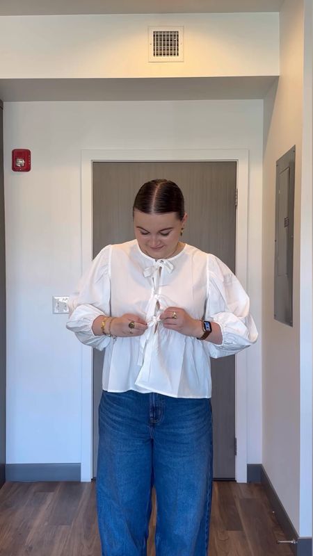 What to wear as a midsize gal on date night! Featuring the perfect tie front blouse!

I’m wearing a L blouse and 31 long jeans with size 9 heels

#LTKMidsize #LTKFindsUnder50 #LTKVideo