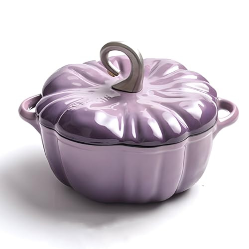 4qt Pumpkin Cocotte,Pumpkin Cast Iron Dutch Oven,3.7l Pumpkin Shape Cooking Pot Enamel Pot,pumpkin Pot With Lid,stew Pot Soup Pot,serves 3-5,halloween Thanksgiving Decor Pot Gift | Amazon (US)