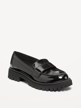 Faux-Leather Chunky Heel Loafers | Old Navy (US)