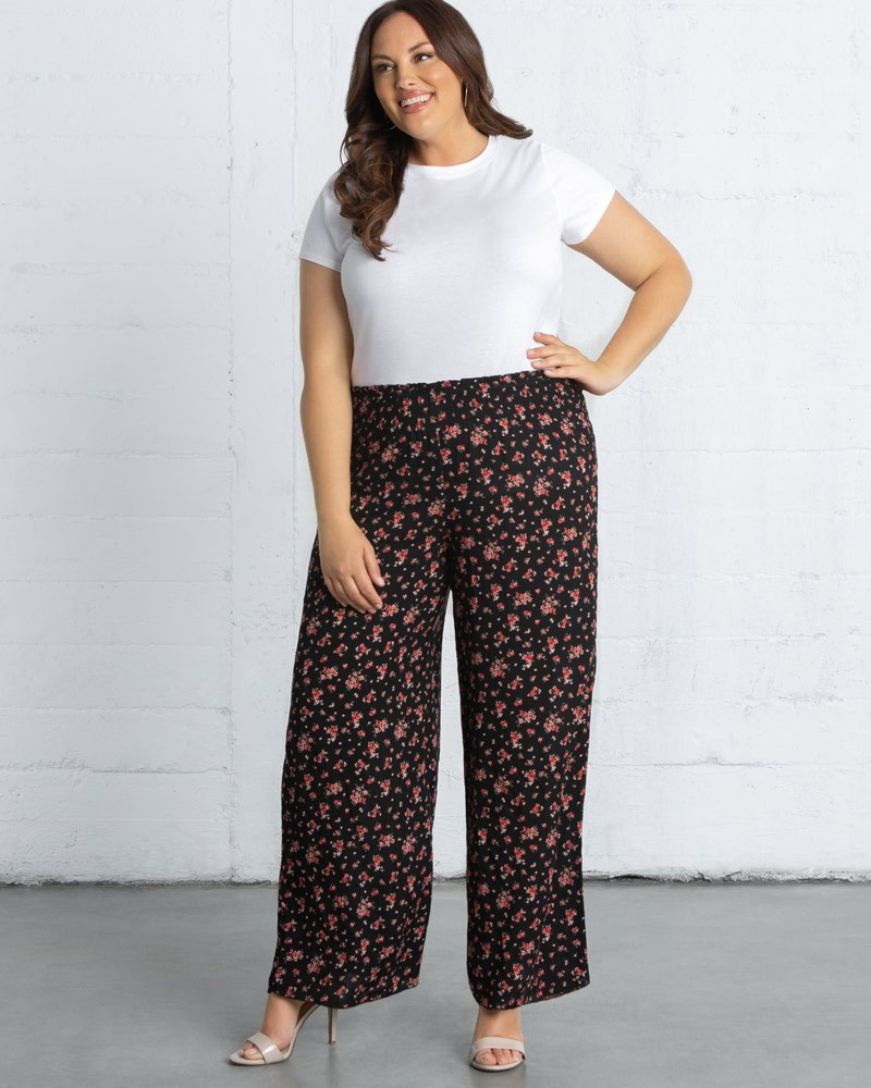 Kora Print Wide-Leg Pants | Woman Within