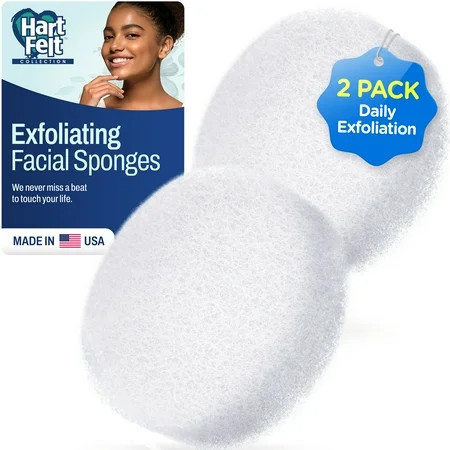 HartFelt Face Scrub Pads – Exfoliating Home Facial Cream Application 2 Count (White) | Walmart (US)