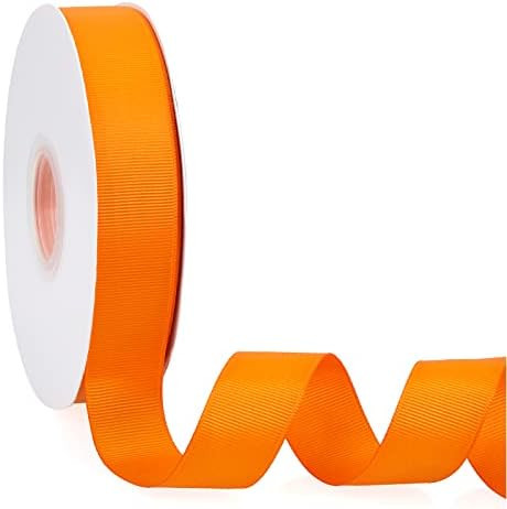 Orange 1" X 50 Yards Solid Color Double Faced Grosgrain Ribbon for Gifts Wrapping, Wedding, Party... | Amazon (US)