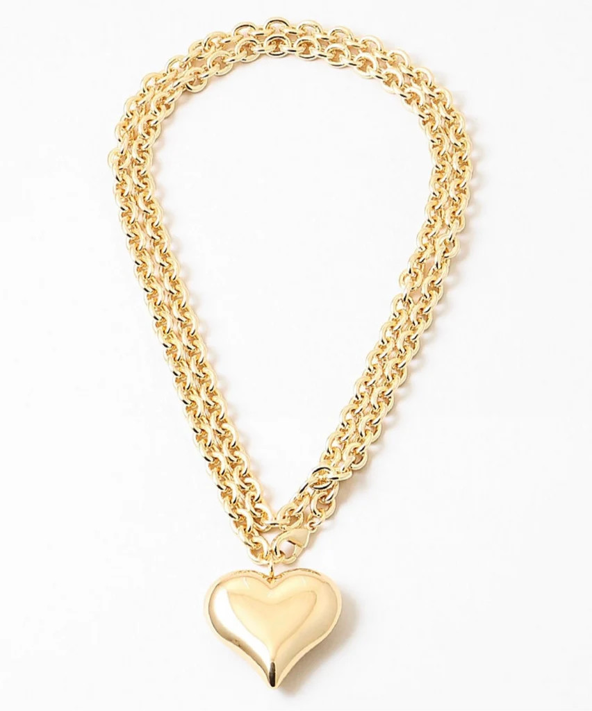 Double Me Up Puffy Heart Necklace | Erin McDermott Jewelry