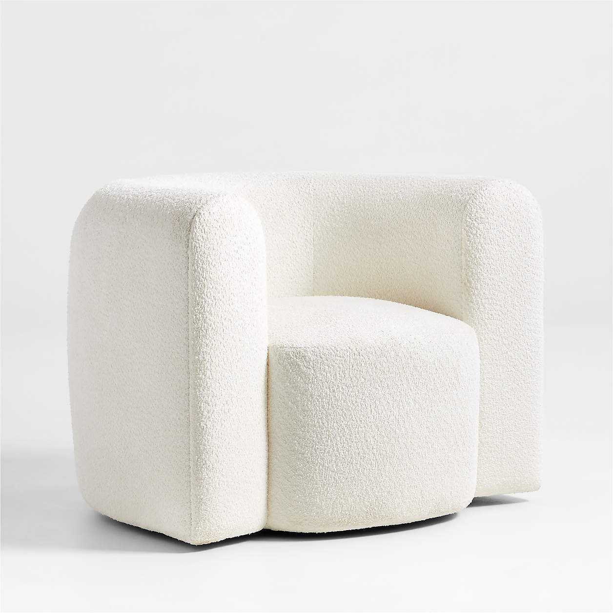 Hugger 38" Curved Swivel Chair by Leanne Ford + Reviews | Crate & Barrel | Crate & Barrel