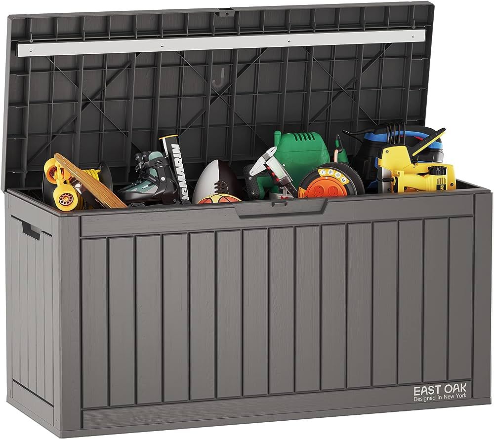 EAST OAK Outdoor Storage Box, 60 Gallon Deck Box Indoor and Outdoor Use, Waterproof Resin Storage... | Amazon (US)