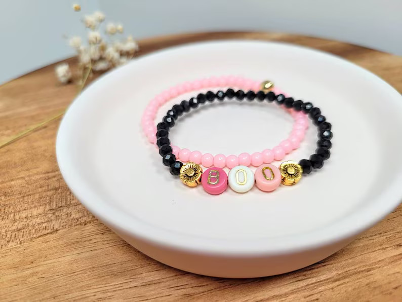 Girly Halloween Boo Bracelet Set Halloween Bracelet Baby Bracelet Mama and Me Clasp Bracelet Stre... | Etsy (US)