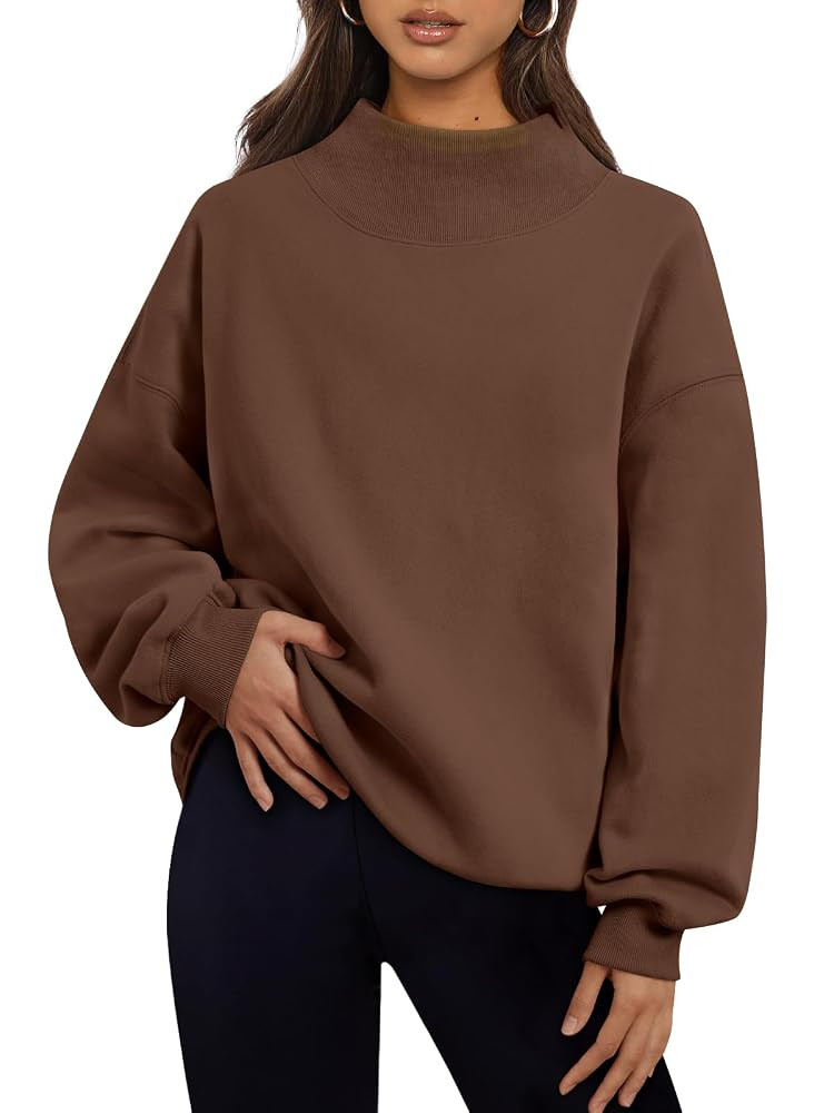 Trendy Queen Womens Oversized Sweatshirts Turtleneck Pullover Long Sleeve Hoodies Tops Fall Fashi... | Amazon (US)