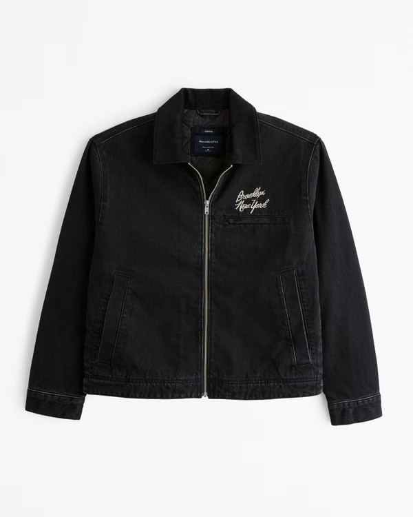Cropped Zip Workwear Jacket | Abercrombie & Fitch (US)