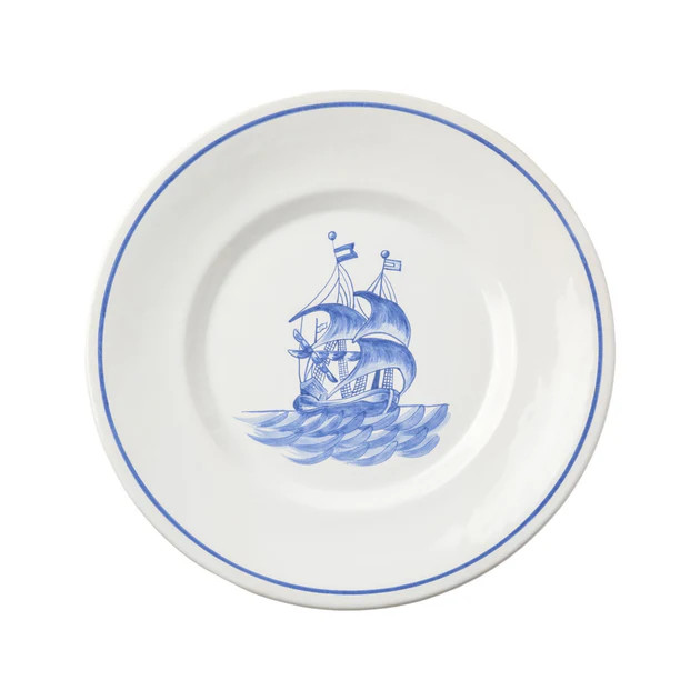 Bateau Hand Painted Dinner Plate | Cailini Coastal