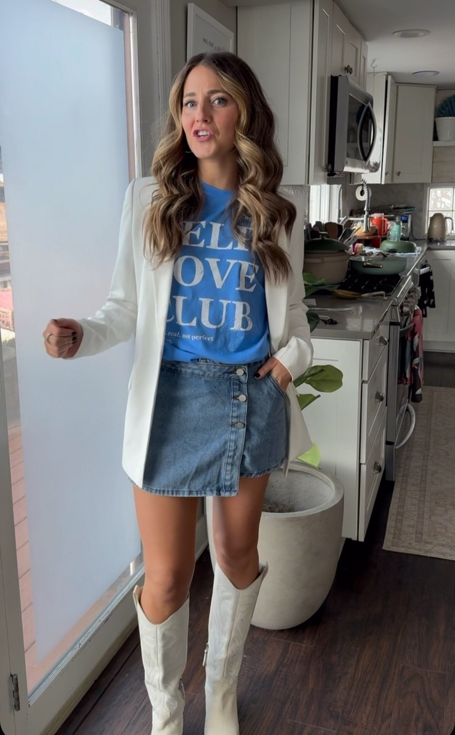 Fun outfit ideas 🤩
Sizing:
Jeans - true size in both pairs
Skort - true size
Dress - true size
Graphic tee - sized up to M 
Hoodie - sized up to M
Blazer - true size 
Boots - true size
Adidas - sized down 1/2 size
Wedges - true size 


#LTKfindsunder100 #LTKfindsunder50 #LTKstyletip