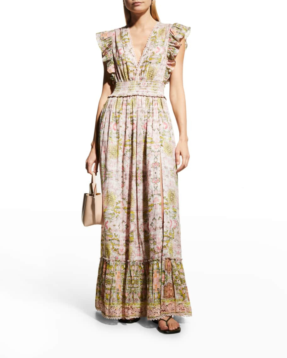 Hemant & Nandita Maya Cotton Paisley Long Dress | Neiman Marcus