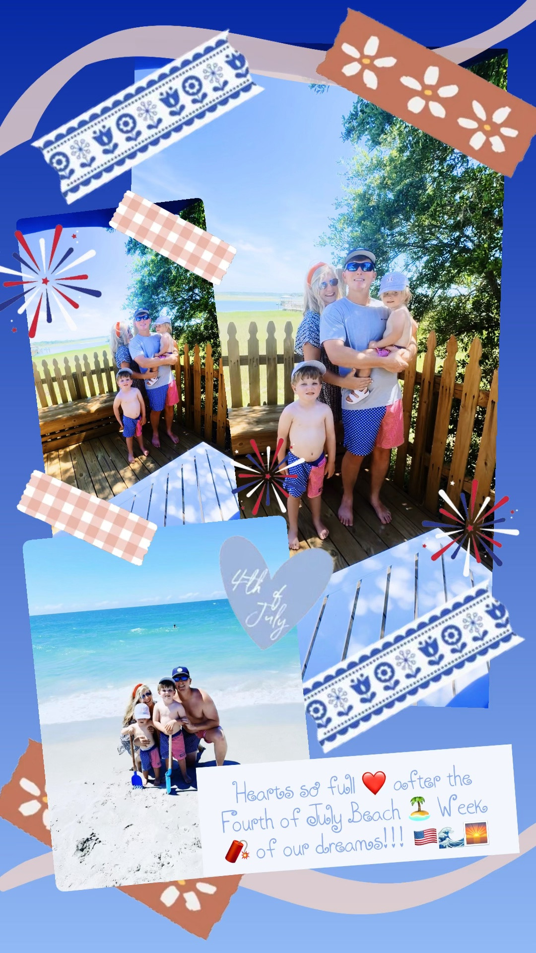 Hearts so full ❤️ after the Fourth of July Beach 🏝️ Week 🧨 of our dreams!!! 🇺🇸🌊🌅