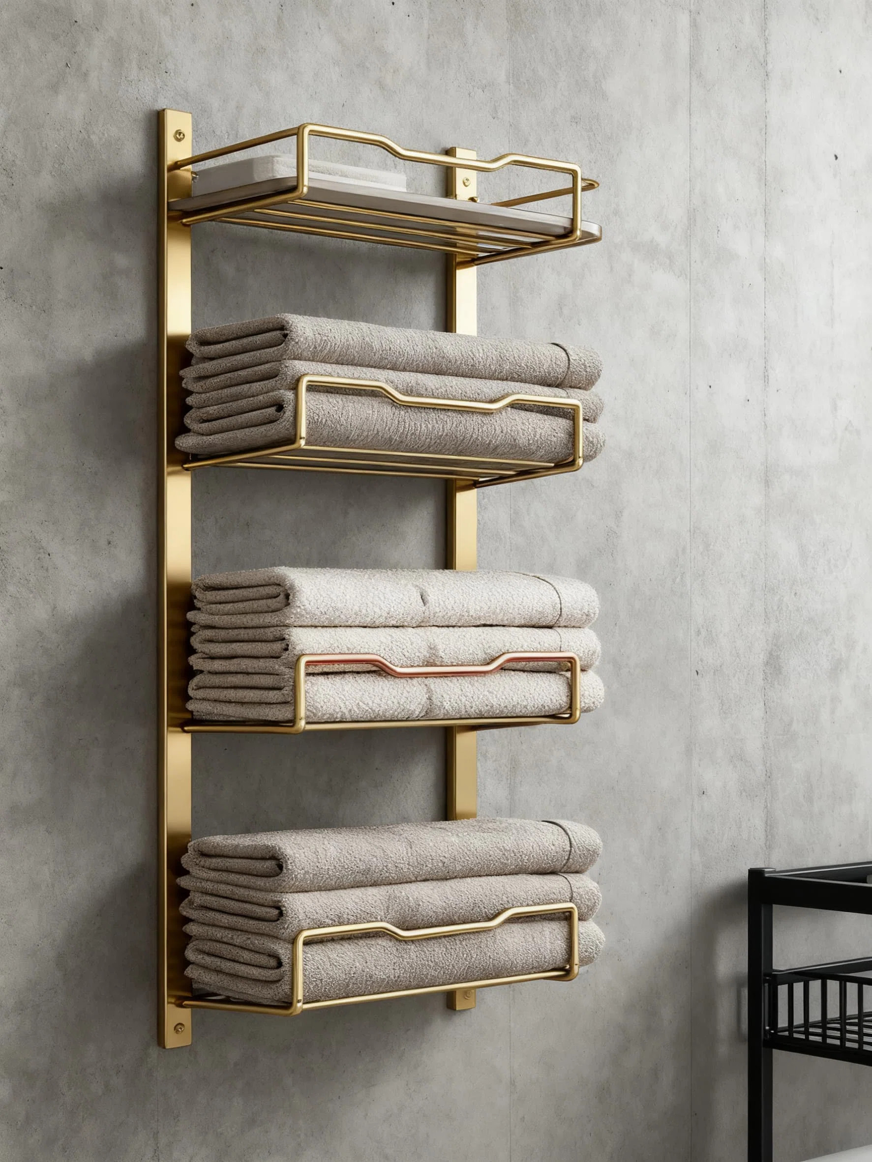 No Drill Over The Door Towel Rack - 6 Tier Bathroom Towel Storage Organizer Holder For Rolled Tow... | Wayfair North America