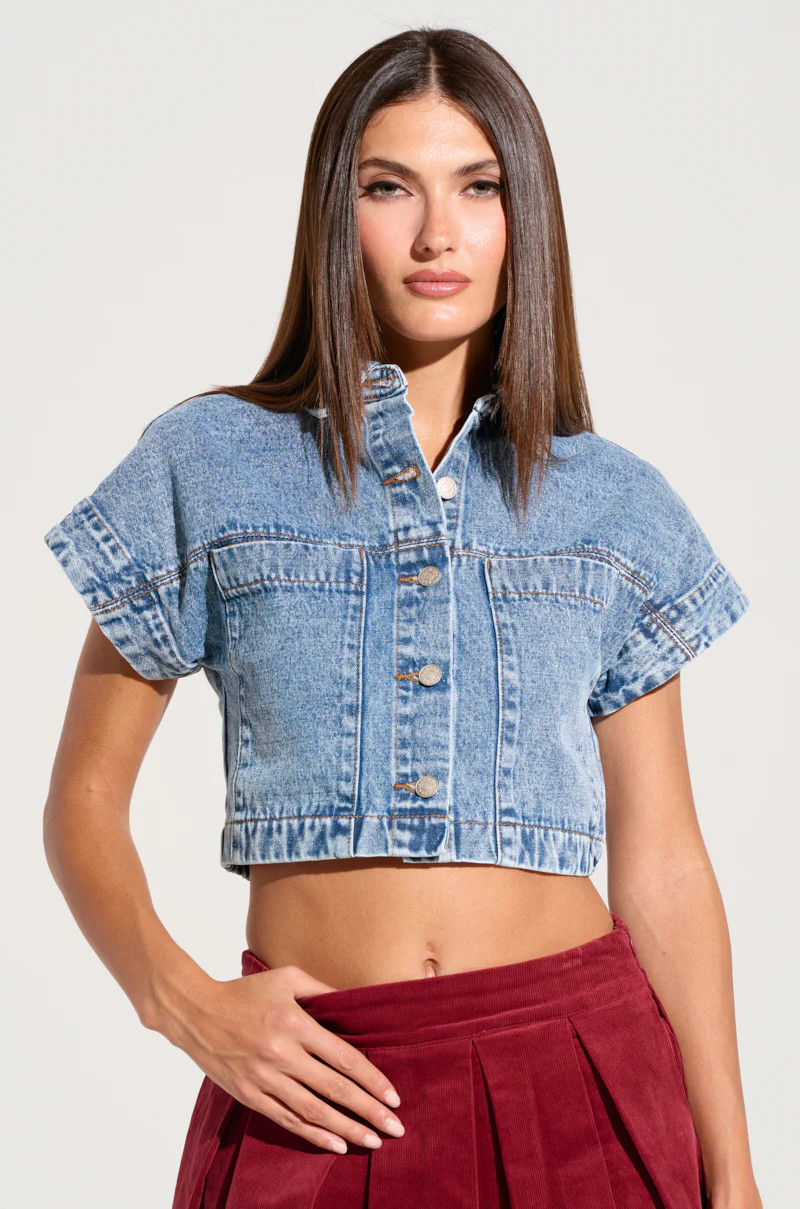 FOREVER THAT GIRL DENIM BUTTON UP SHIRT | AKIRA
