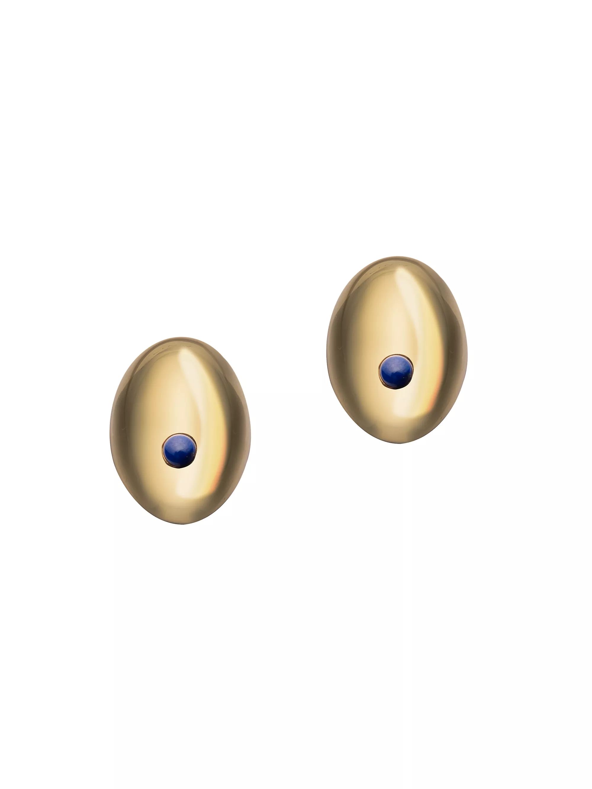 Birdie 14K-Gold-Plated & Lapis Lazuli Oval Stud Earrings | Saks Fifth Avenue