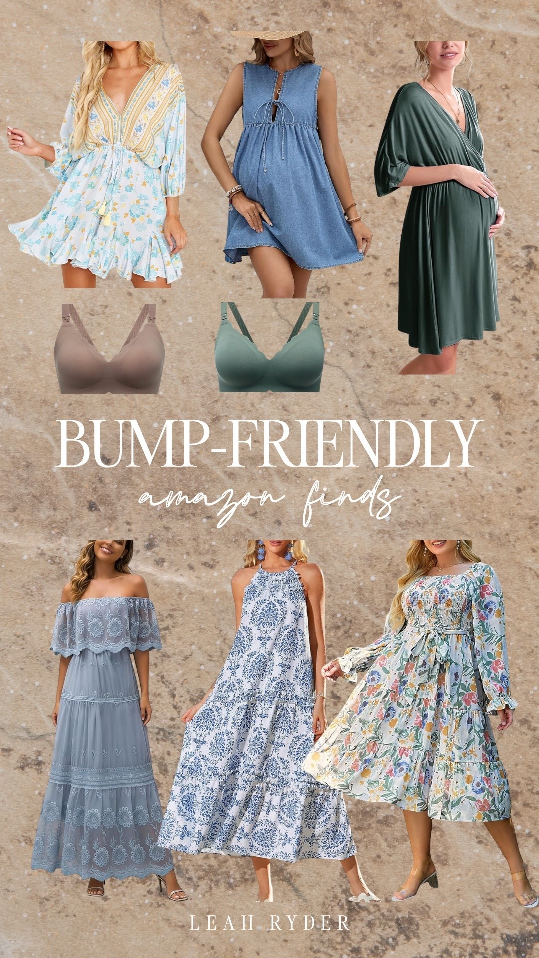 These are so good if you want cute + comfortable during pregnancy 🤍 The dresses are flowy with plenty of room for your bump, but still feel feminine and styled. I love the mix of casual daytime options and a few dressier pieces you could wear to showers or events. And the nursing-friendly bras are such a staple you’ll reach for constantly!

#LTKBump #LTKPlusSize