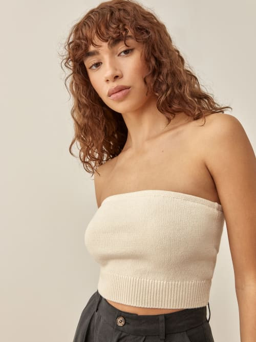 Elisa Cotton Knit Tube Top | Reformation (Global)
