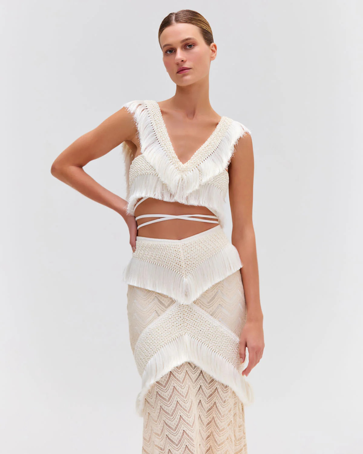 Fringe Trim Cropped Top | PatBO