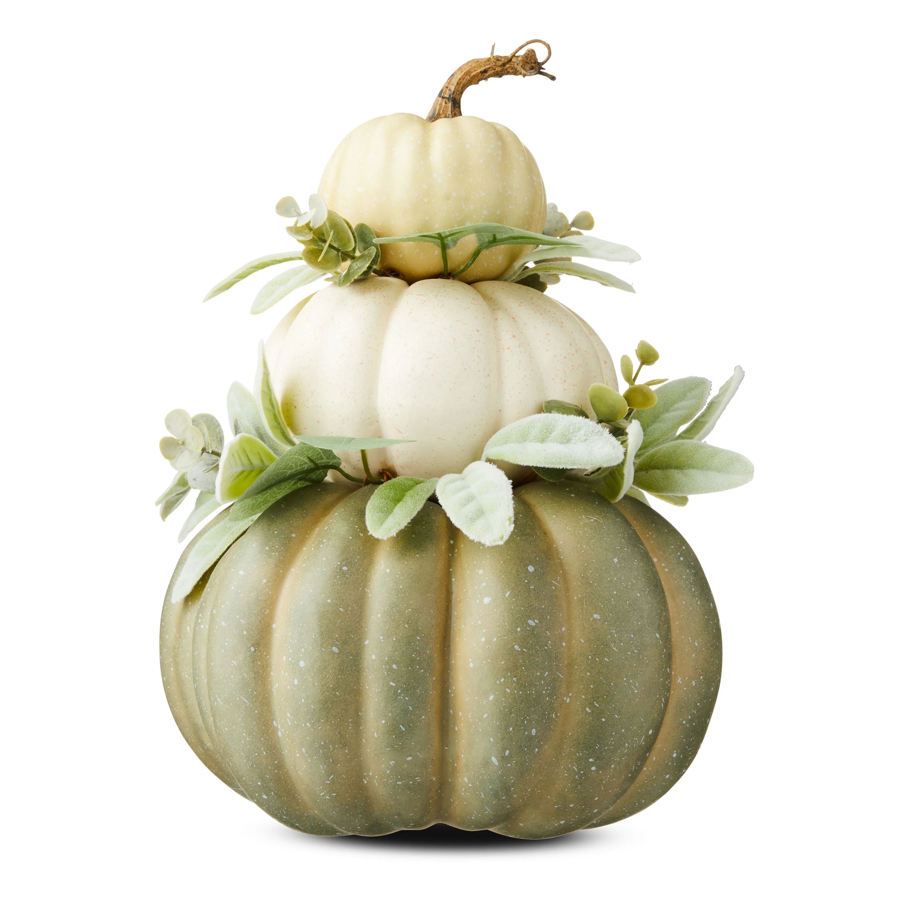 Cream and Green Pumpkin Stack,by Way to Celebrate | Walmart (US)