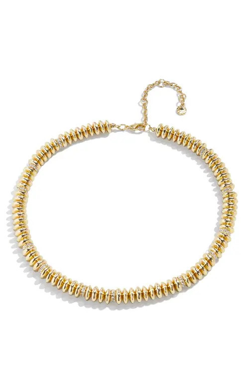 BaubleBar Beaded Pavé Necklace in Clear/yellow Gold at Nordstrom | Nordstrom